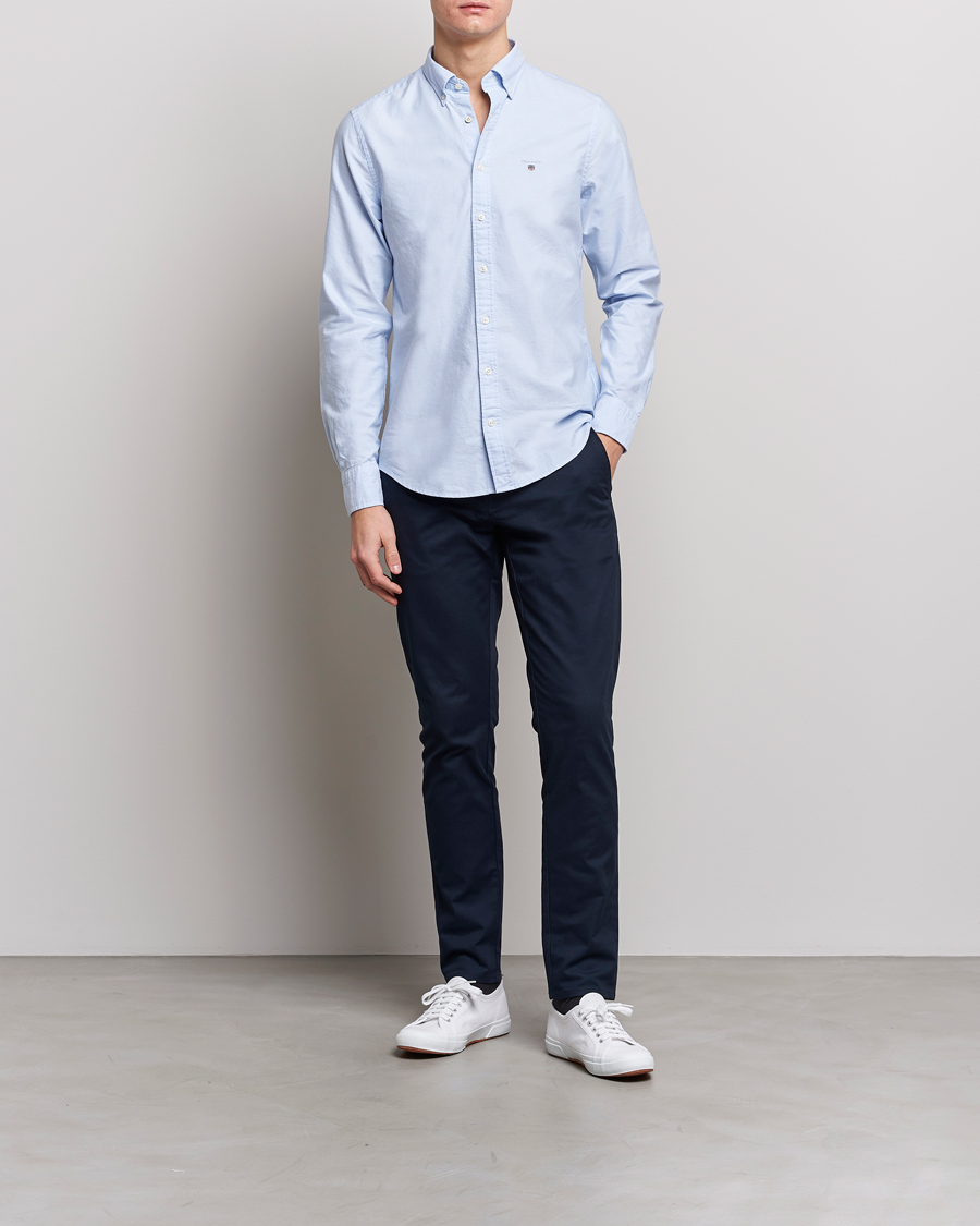 Men | Oxford Shirts | GANT | Slim Fit Oxford Shirt Capri Blue
