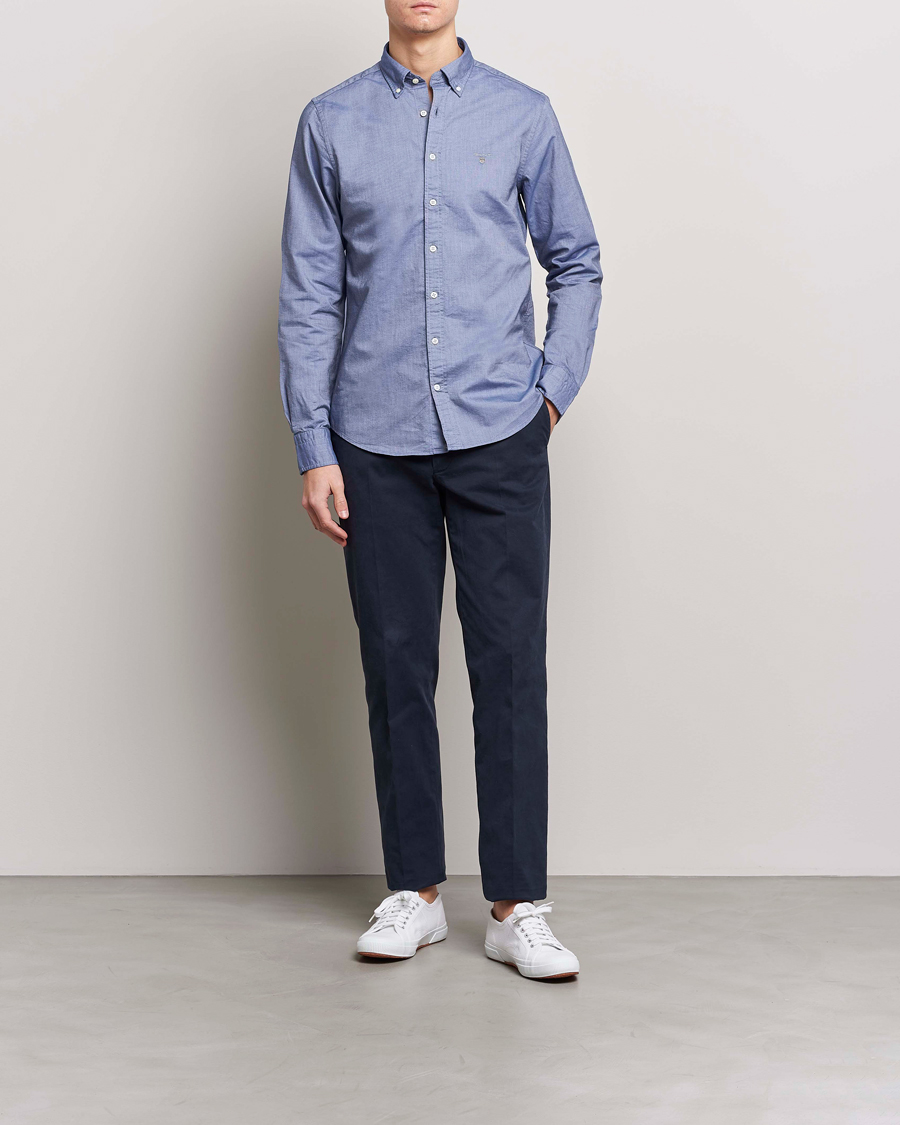 Men | Oxford Shirts | GANT | Slim Fit Oxford Shirt Persian Blue