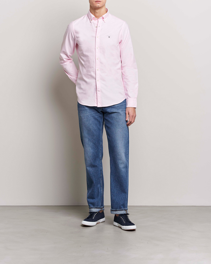 Men | Oxford Shirts | GANT | Slim Fit Oxford Shirt Light Pink