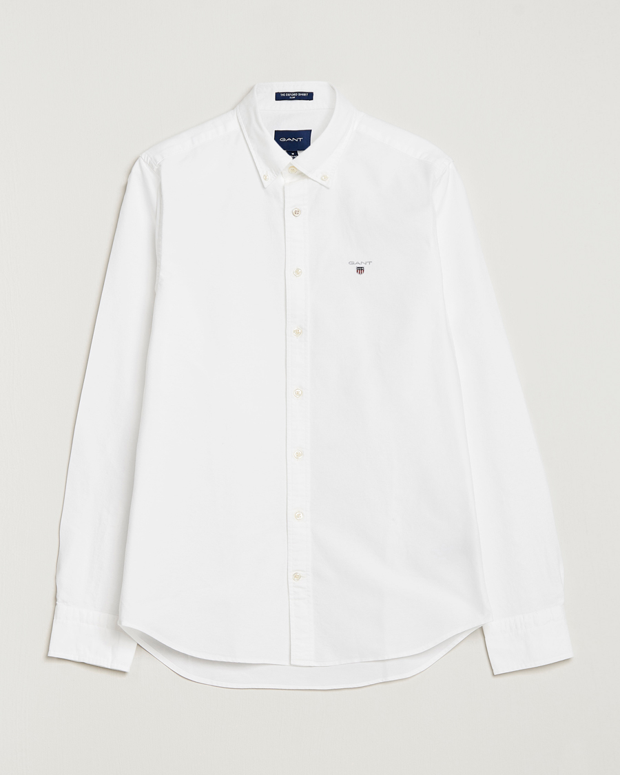 Men | Shirts | GANT | Slim Fit Oxford Shirt White
