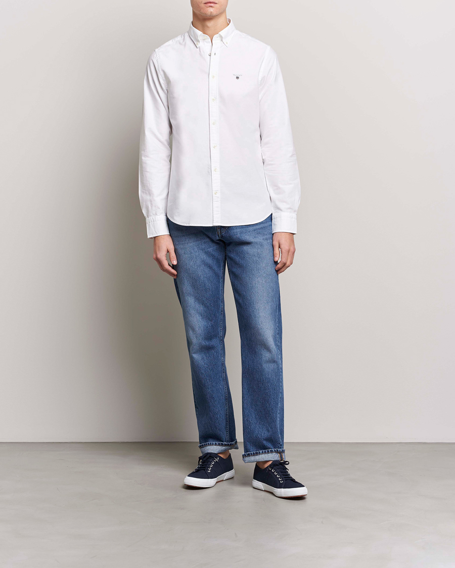 Men | Shirts | GANT | Slim Fit Oxford Shirt White