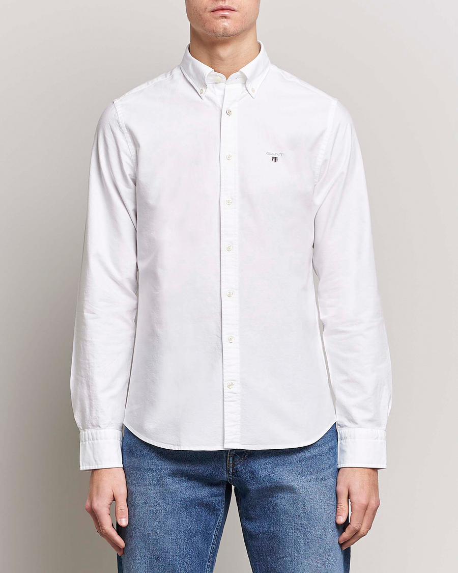 Men | Shirts | GANT | Slim Fit Oxford Shirt White