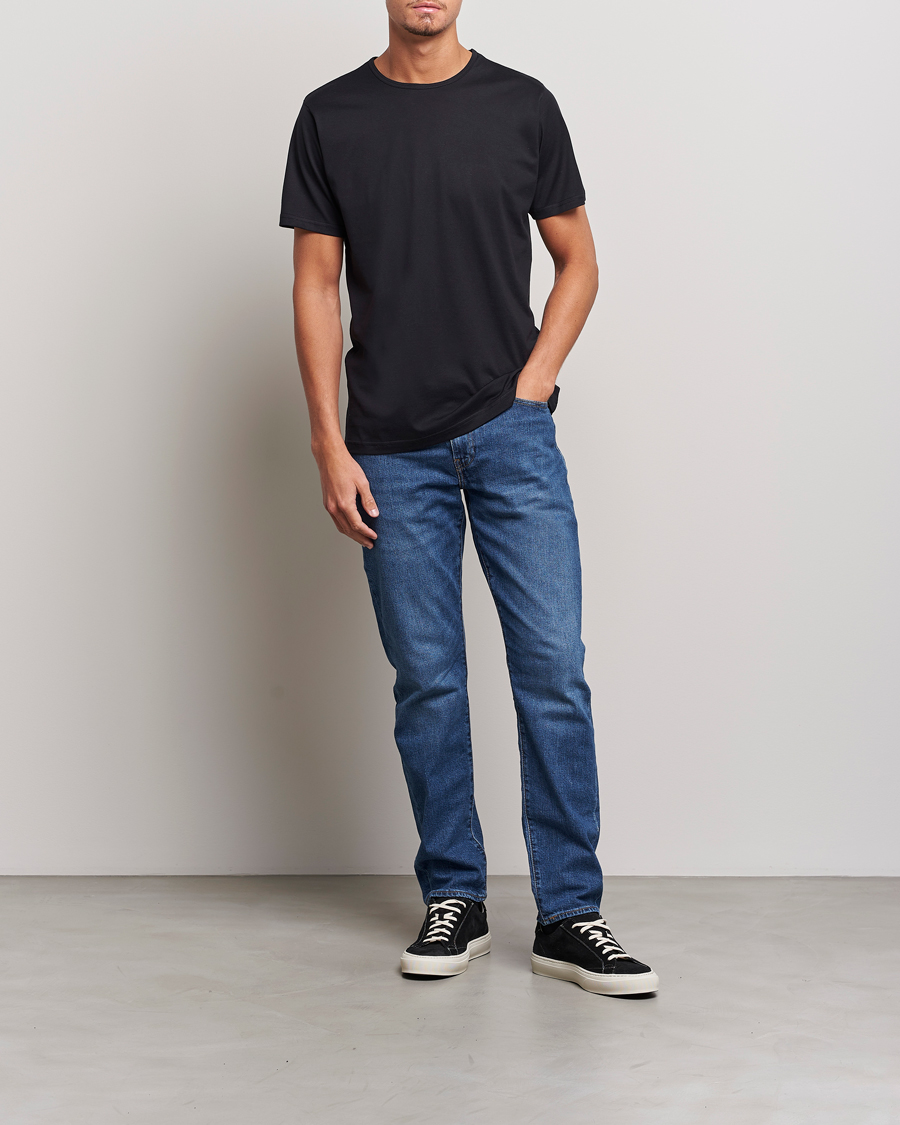 Men | T-Shirts | Sunspel | Superfine Cotton Crew Neck T-Shirt Black