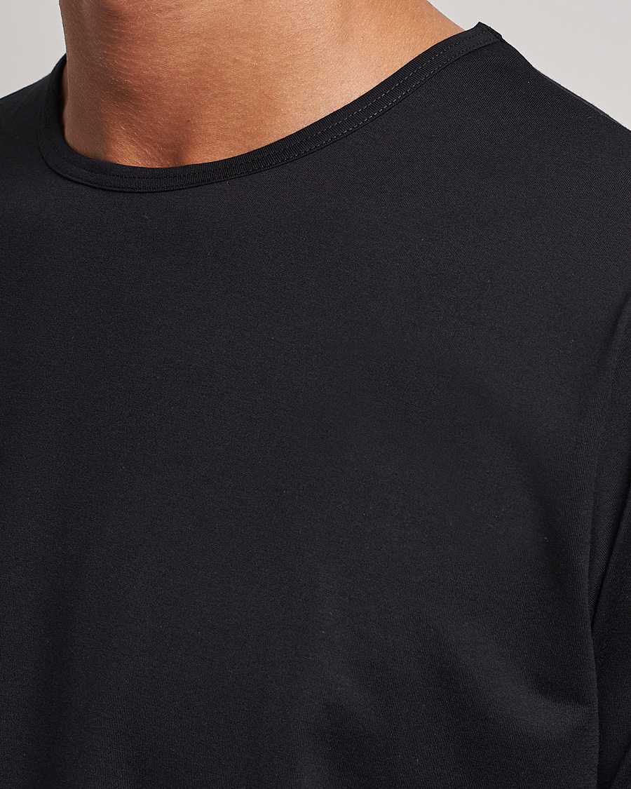 Men | T-Shirts | Sunspel | Superfine Cotton Crew Neck Tee Black