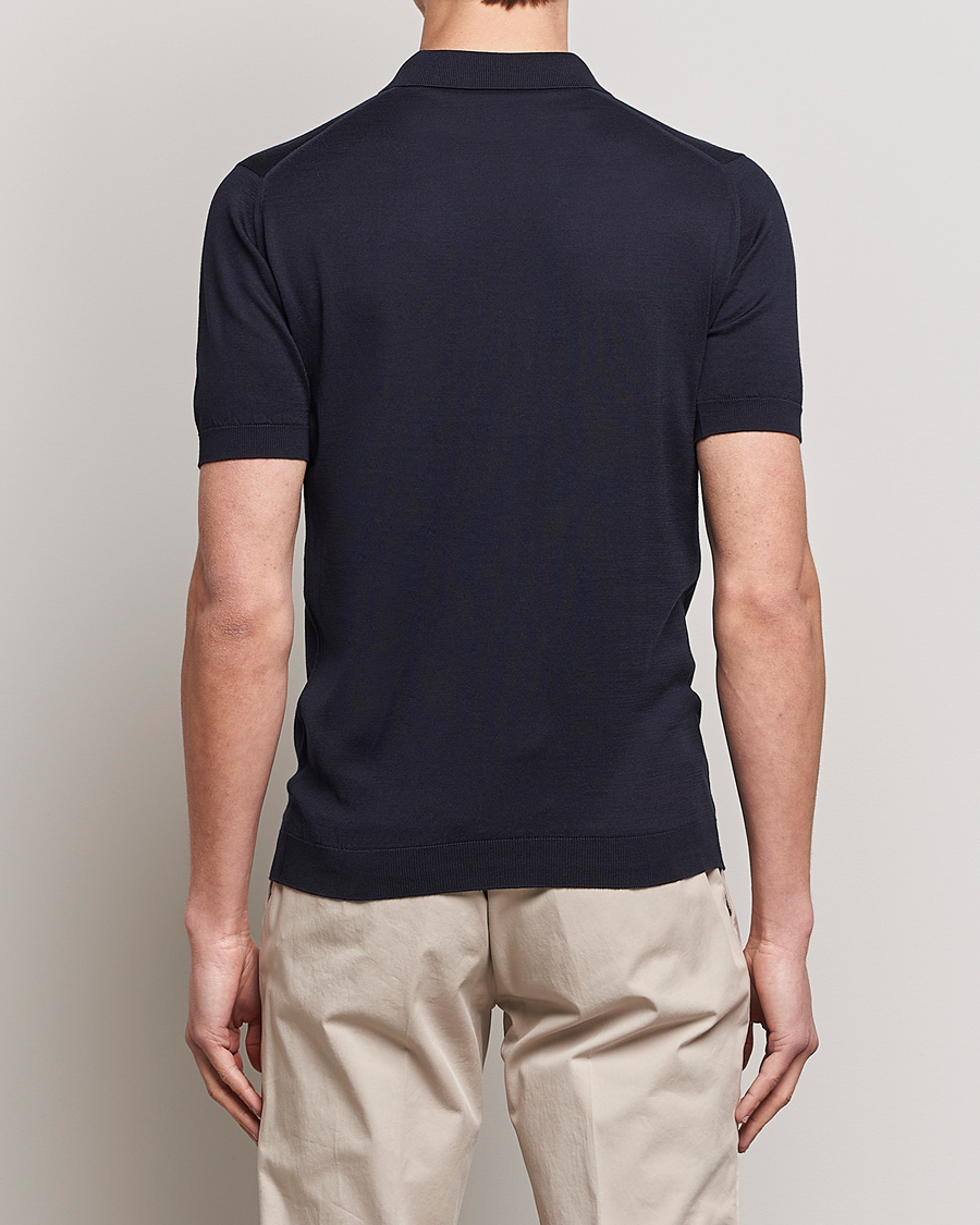 Men | Polo Shirts | John Smedley | Adrian Slim Fit Sea Island Polo Navy