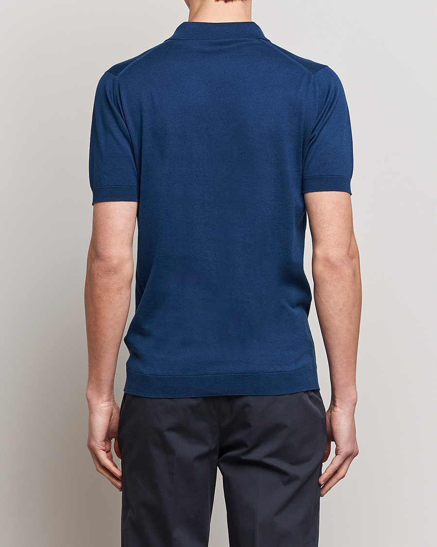 Men | Polo Shirts | John Smedley | Adrian Slim Fit Sea Island Polo Indigo
