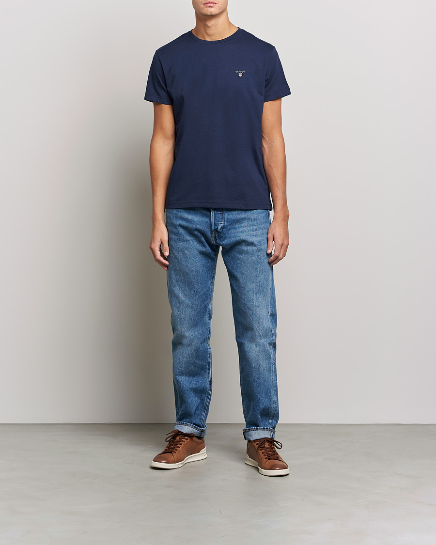 Men | T-Shirts | GANT | The Original Solid Tee Evening Blue