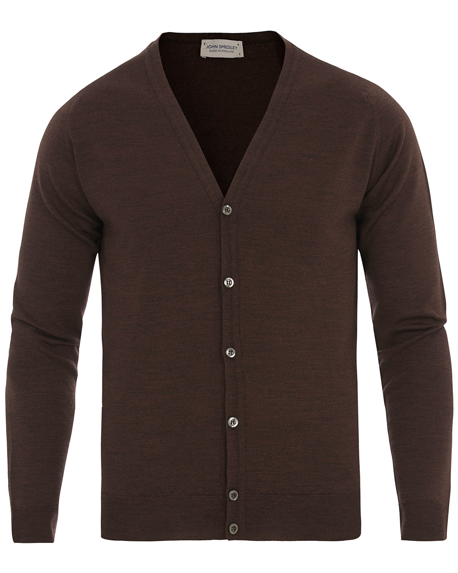 Men | Sweaters & Knitwear | John Smedley | Petworth Merino Cardigan Chestnut