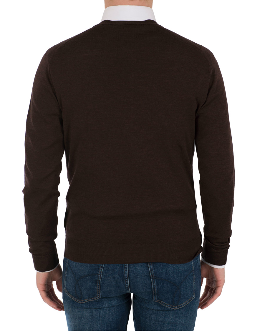 Men | Sweaters & Knitwear | John Smedley | Petworth Merino Cardigan Chestnut