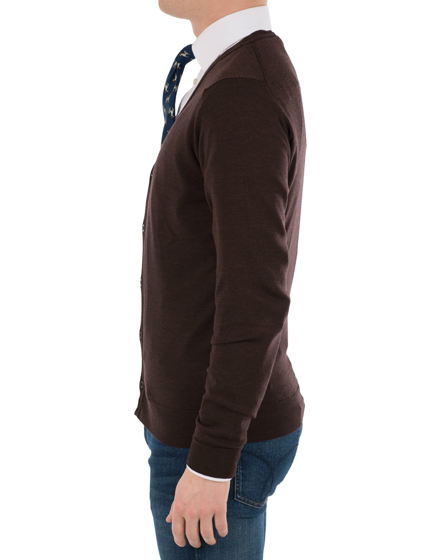 Men | Sweaters & Knitwear | John Smedley | Petworth Merino Cardigan Chestnut