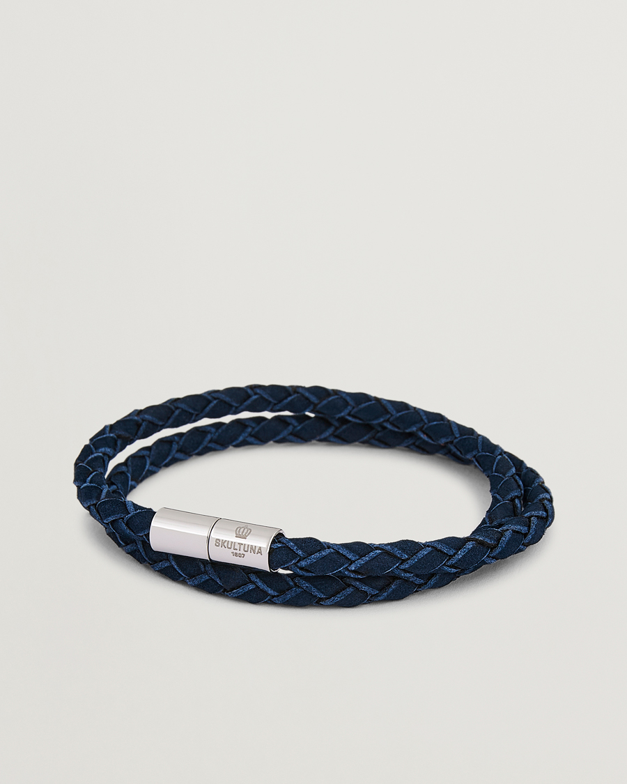 Men | Jewellery | Skultuna | The Suede Bracelet Blue