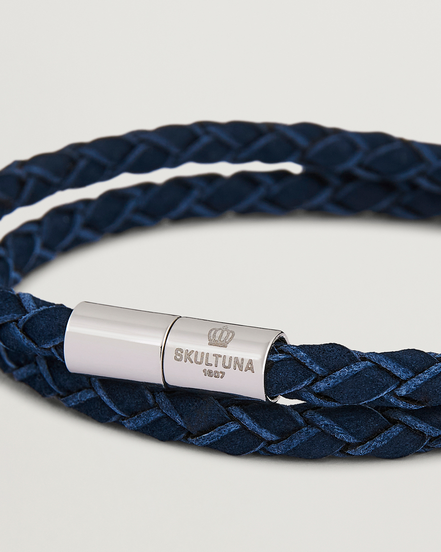 Men | Jewellery | Skultuna | The Suede Bracelet Blue