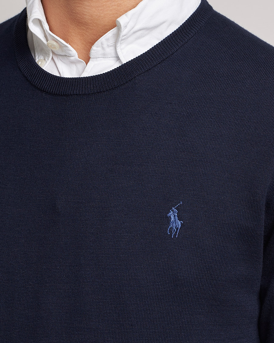 Men | Sweaters & Knitwear | Polo Ralph Lauren | Pima Cotton Crew Neck Pullover Hunter Navy
