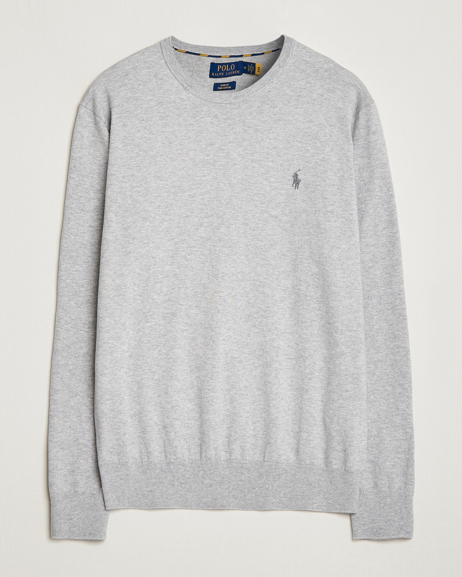 Men | Sweaters & Knitwear | Polo Ralph Lauren | Pima Cotton Crew Neck Pullover Andover Heather