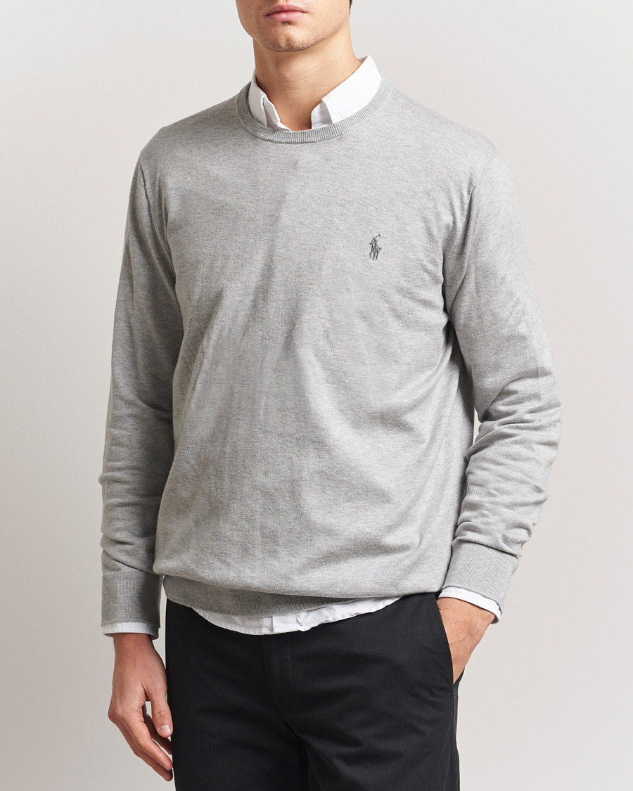 Men | Sweaters & Knitwear | Polo Ralph Lauren | Pima Cotton Crew Neck Pullover Andover Heather