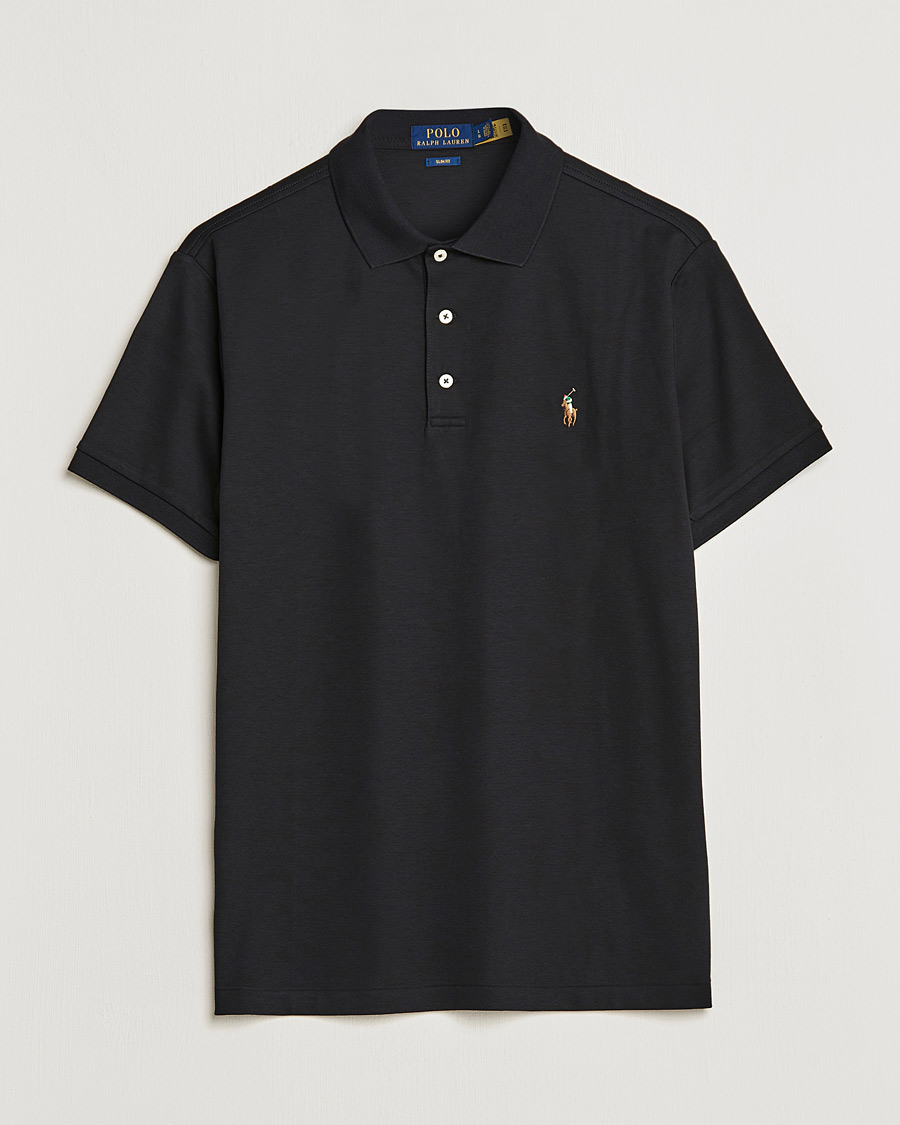 Men | Polo Shirts | Polo Ralph Lauren | Slim Fit Pima Cotton Polo Polo Black