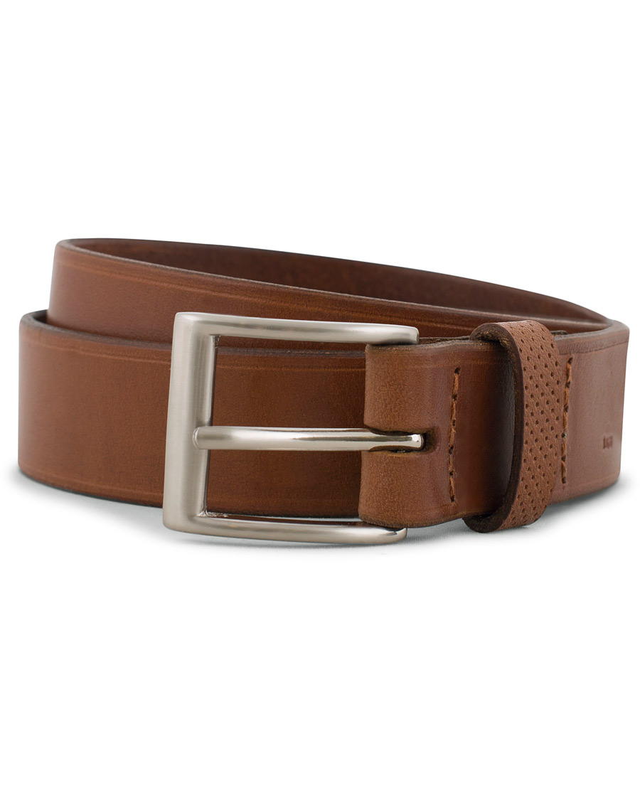 Men | Belts | Tärnsjö Garveri | Leather Belt 3cm Cognac