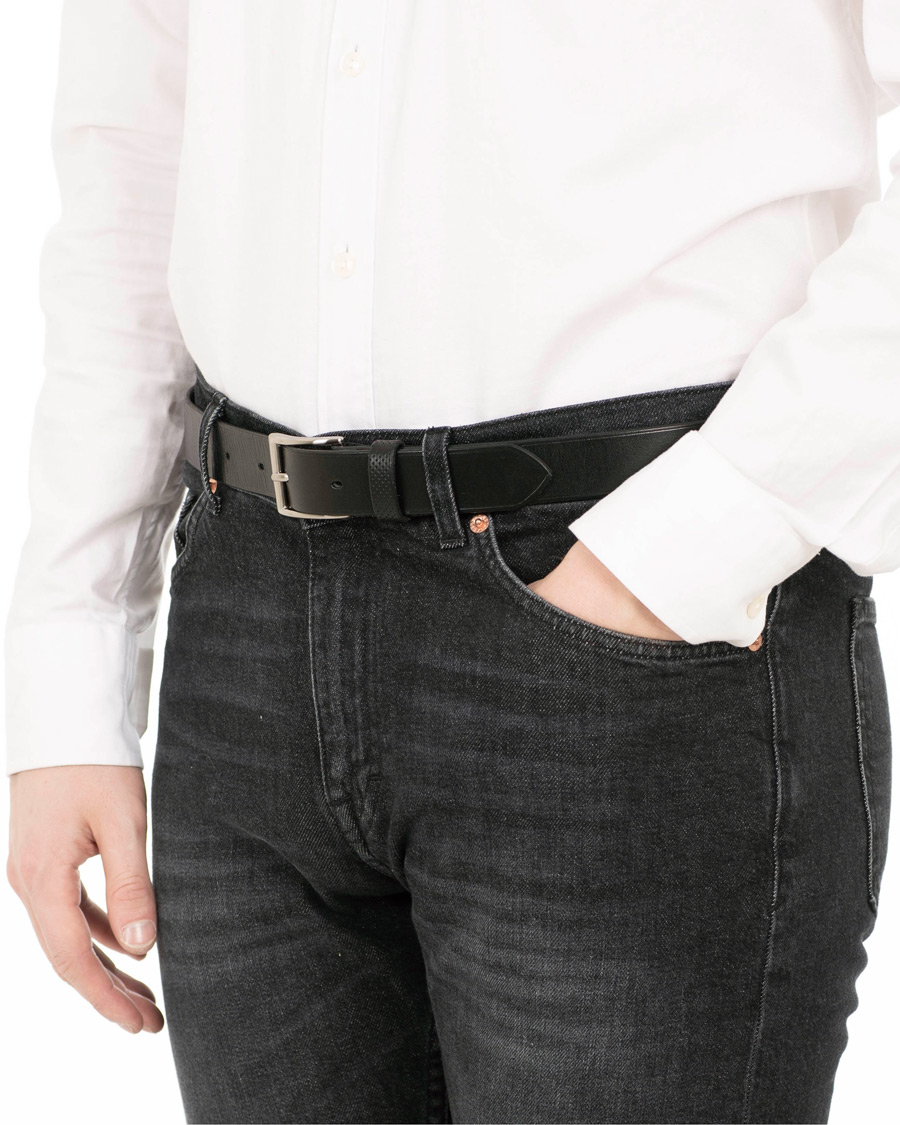 Men | Leather Belts | Tärnsjö Garveri | Leather Belt 3cm Black