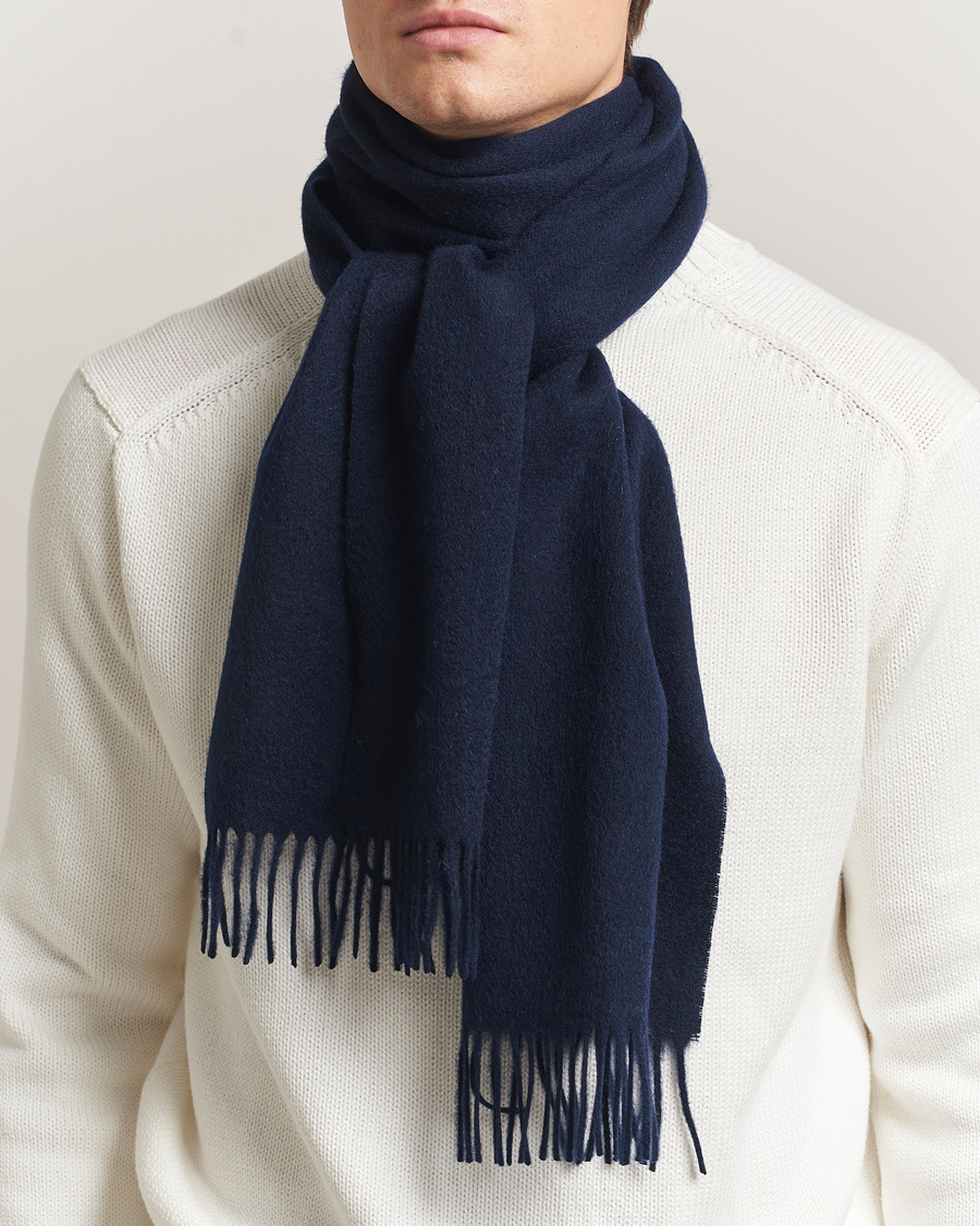 Men | Amanda Christensen Merino Wool Scarf Navy | Amanda Christensen | Merino Wool Scarf Navy