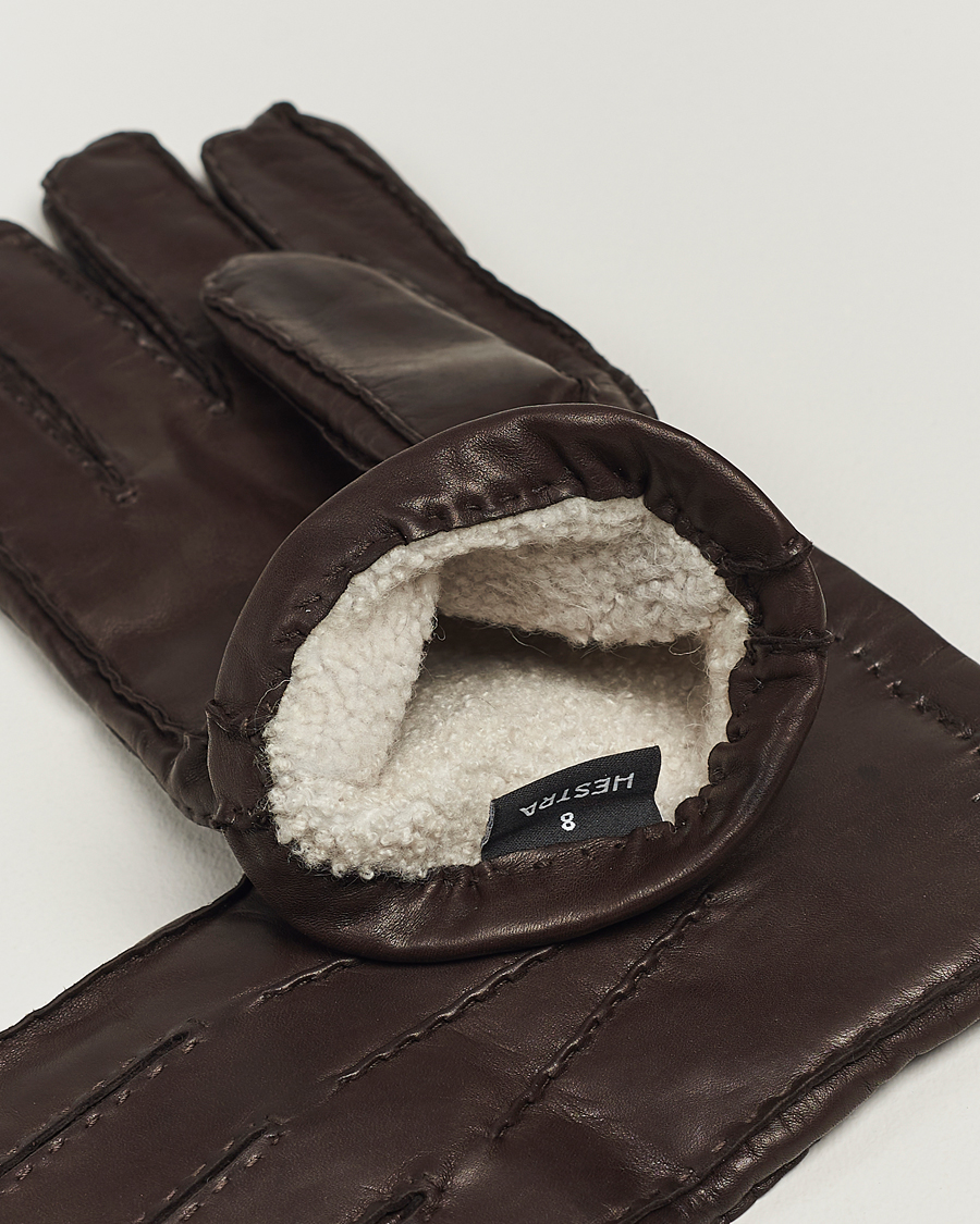 Men | Warming accessories | Hestra | George Lambskin Hairsheep Glove Espresso