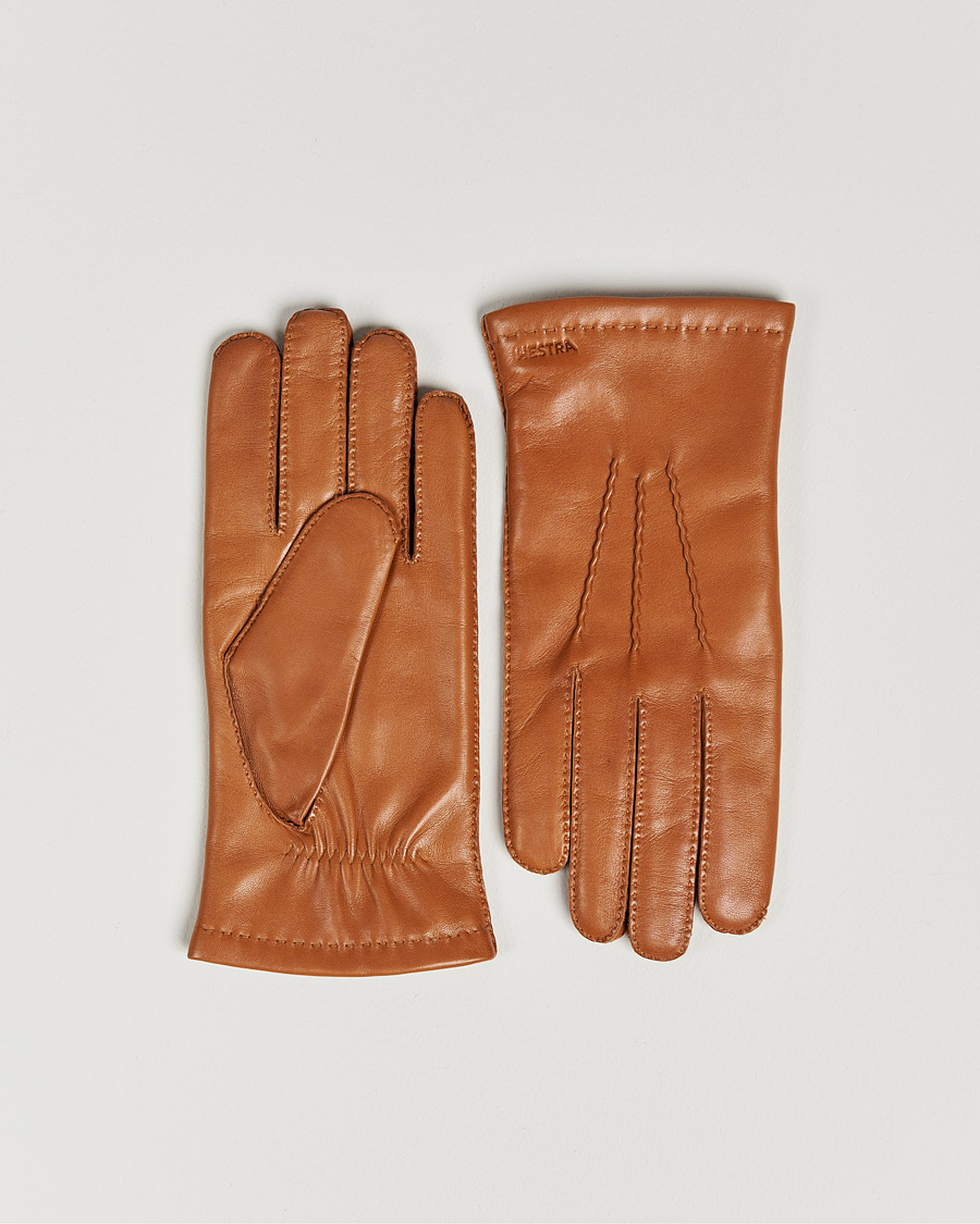 Men | Gloves | Hestra | Edward Wool Liner Glove Cognac