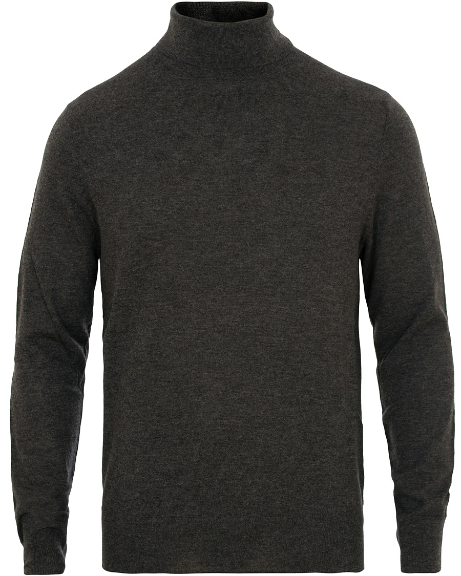 Men | Sweaters & Knitwear | Filippa K | Wool/Silk Rollneck Dark Grey Melange