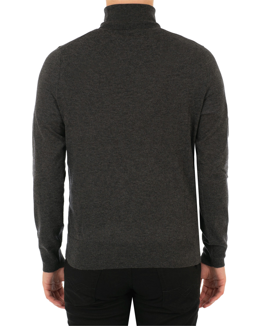 Men | Sweaters & Knitwear | Filippa K | Wool/Silk Rollneck Dark Grey Melange
