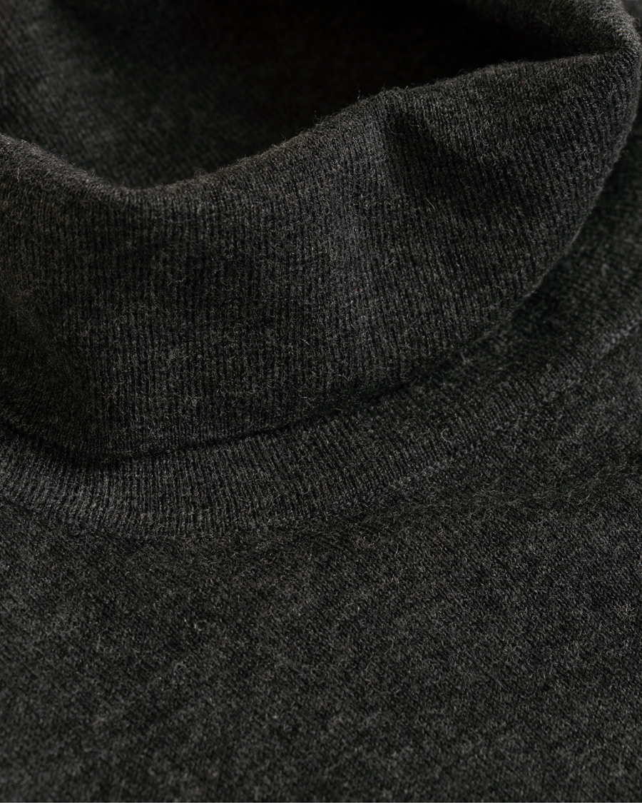Men | Sweaters & Knitwear | Filippa K | Wool/Silk Rollneck Dark Grey Melange