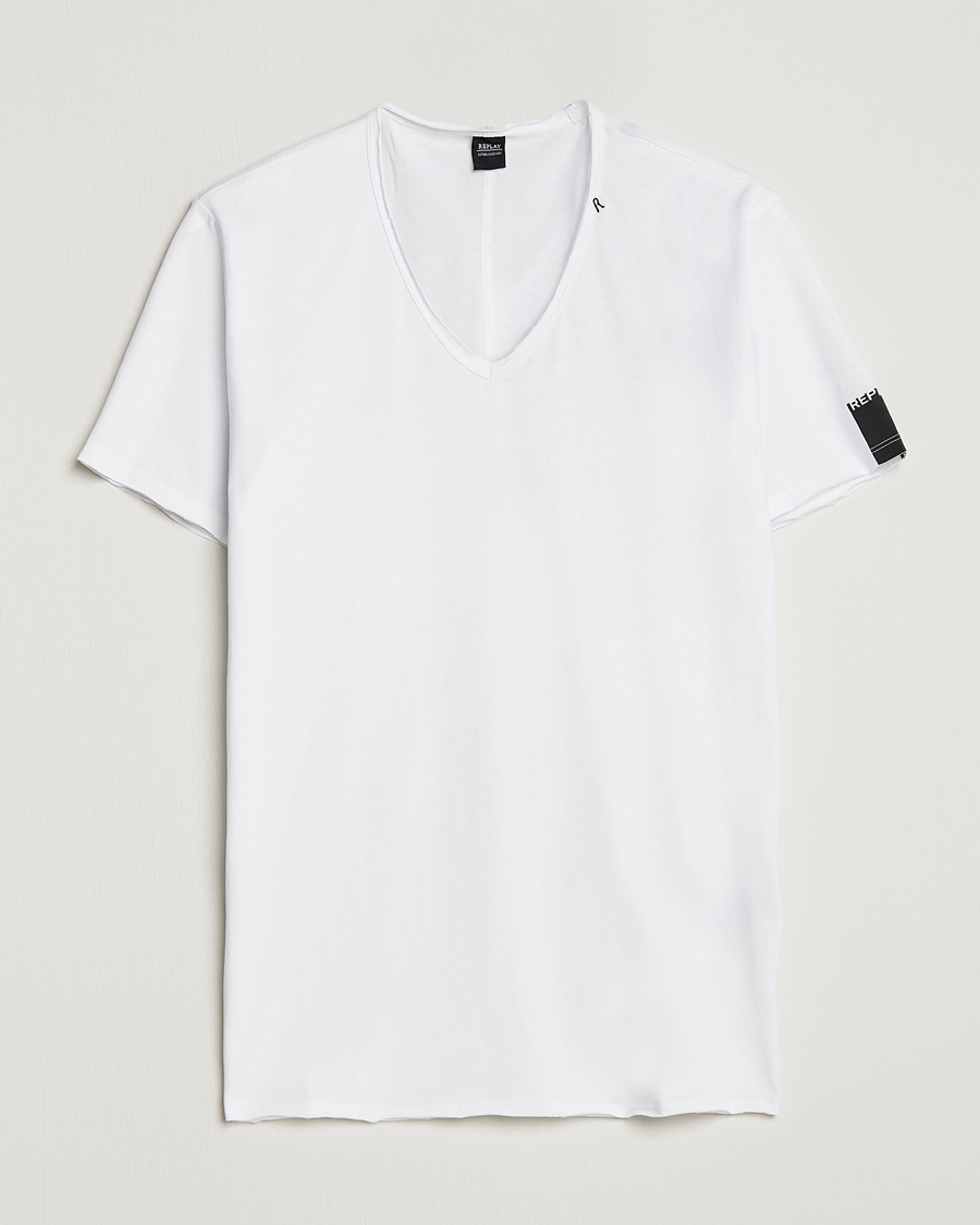 Men | White t-shirts | Replay | V-Neck Tee White