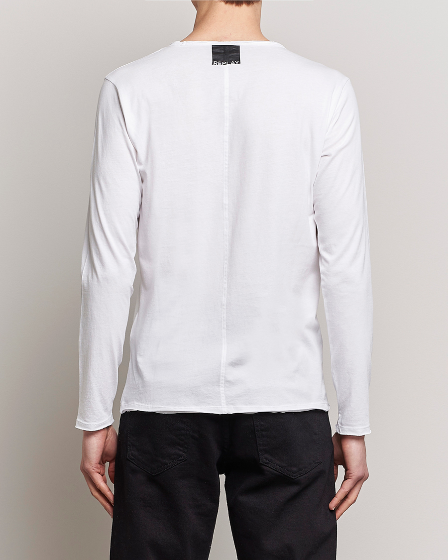 Men | T-Shirts | Replay | Crew Neck Long Sleeve Tee White