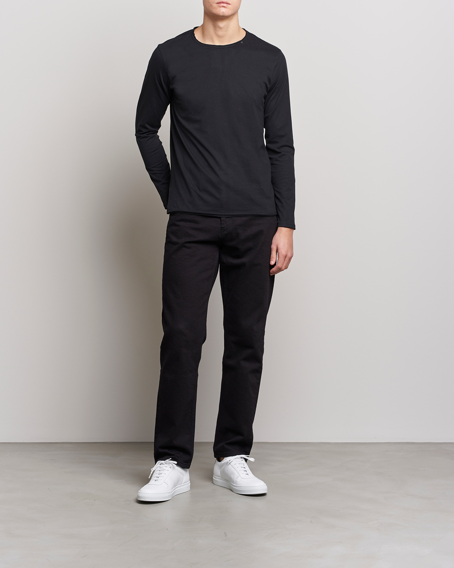 Men | T-Shirts | Replay | Crew Neck Long Sleeve Tee Black