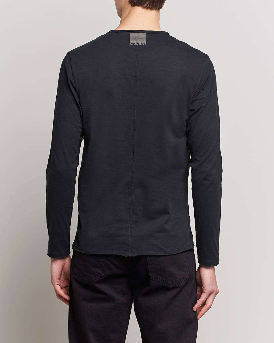 Men | T-Shirts | Replay | Crew Neck Long Sleeve Tee Black