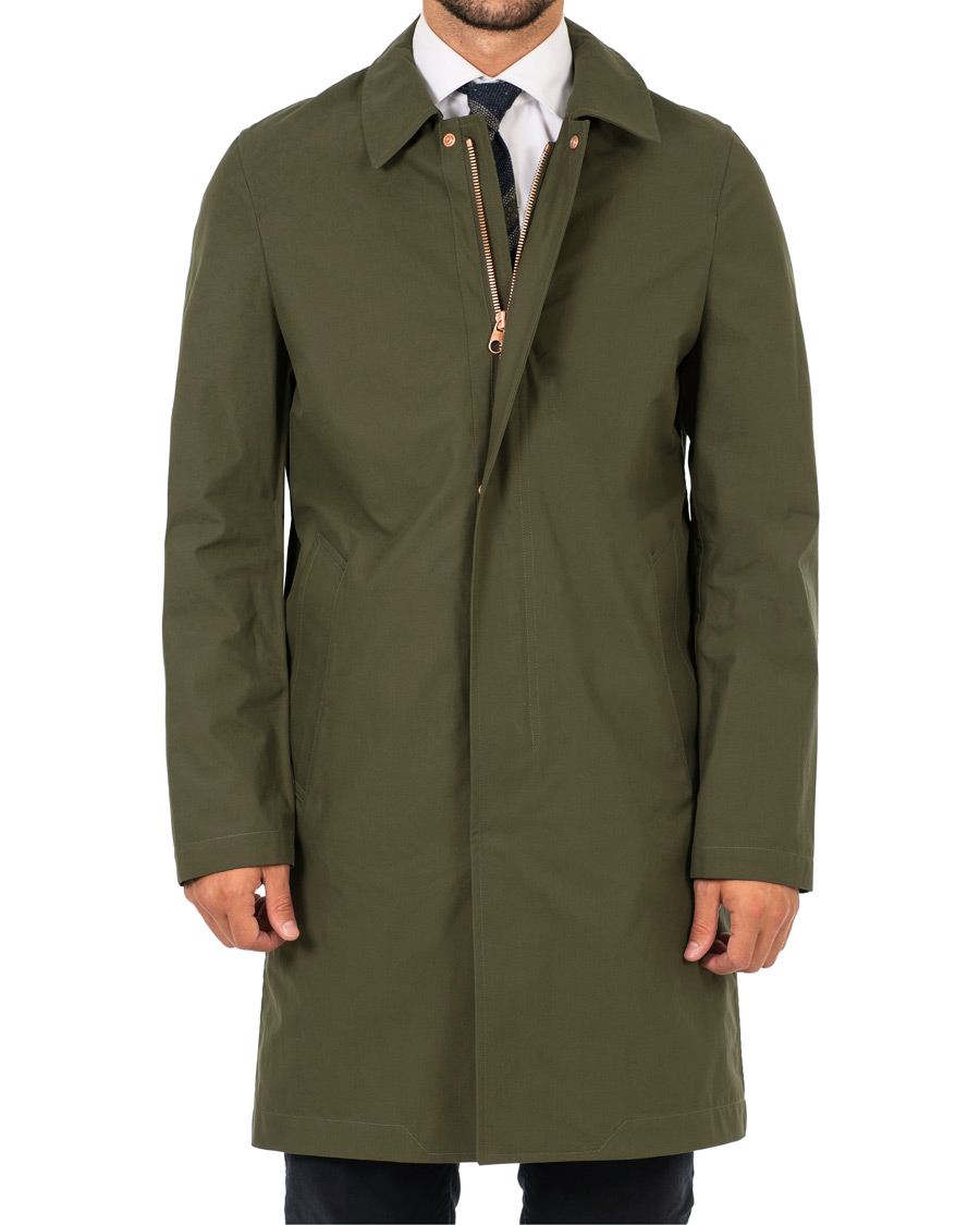 Men | Coats | Private White V.C. | Unlined Cotton Ventile Mac Coat 3.0 Olive