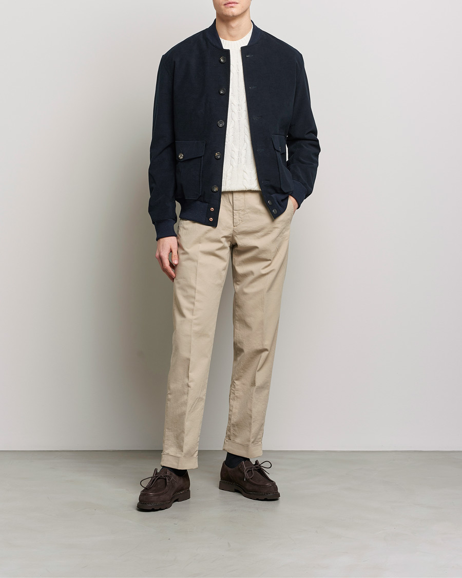 Private White V.C. Moleskin Bomber Jacket Navy hos