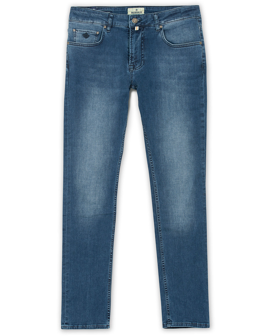 Men |  | Morris | Steve Satin Stretch Jeans Blue