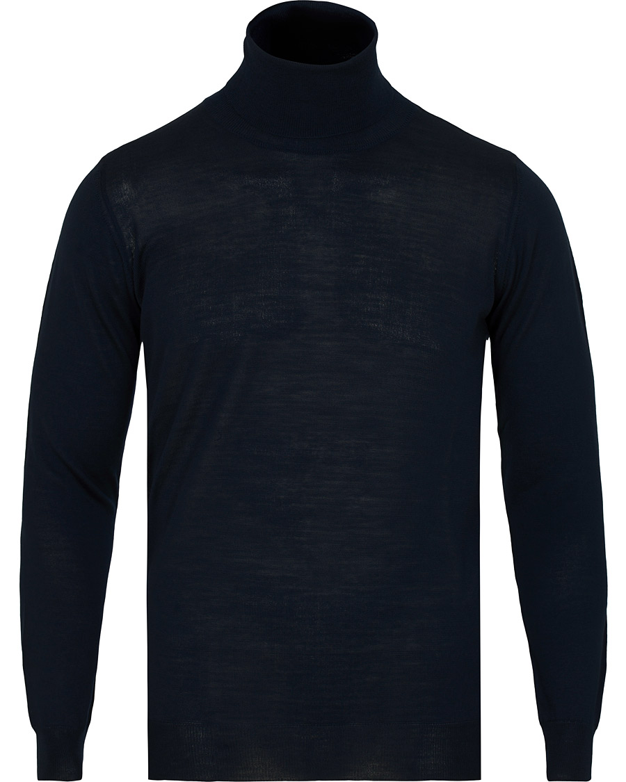 Men | Sweaters & Knitwear | Oscar Jacobson | Cole Extra Fine Merino Rollneck Navy