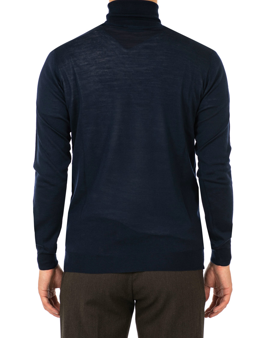 Men | Sweaters & Knitwear | Oscar Jacobson | Cole Extra Fine Merino Rollneck Navy