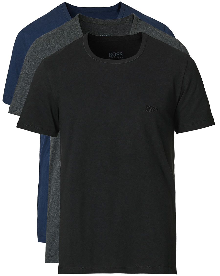 Men | T-Shirts | BOSS BLACK | BOSS 3-Pack T-shirts Navy/Grey/Black