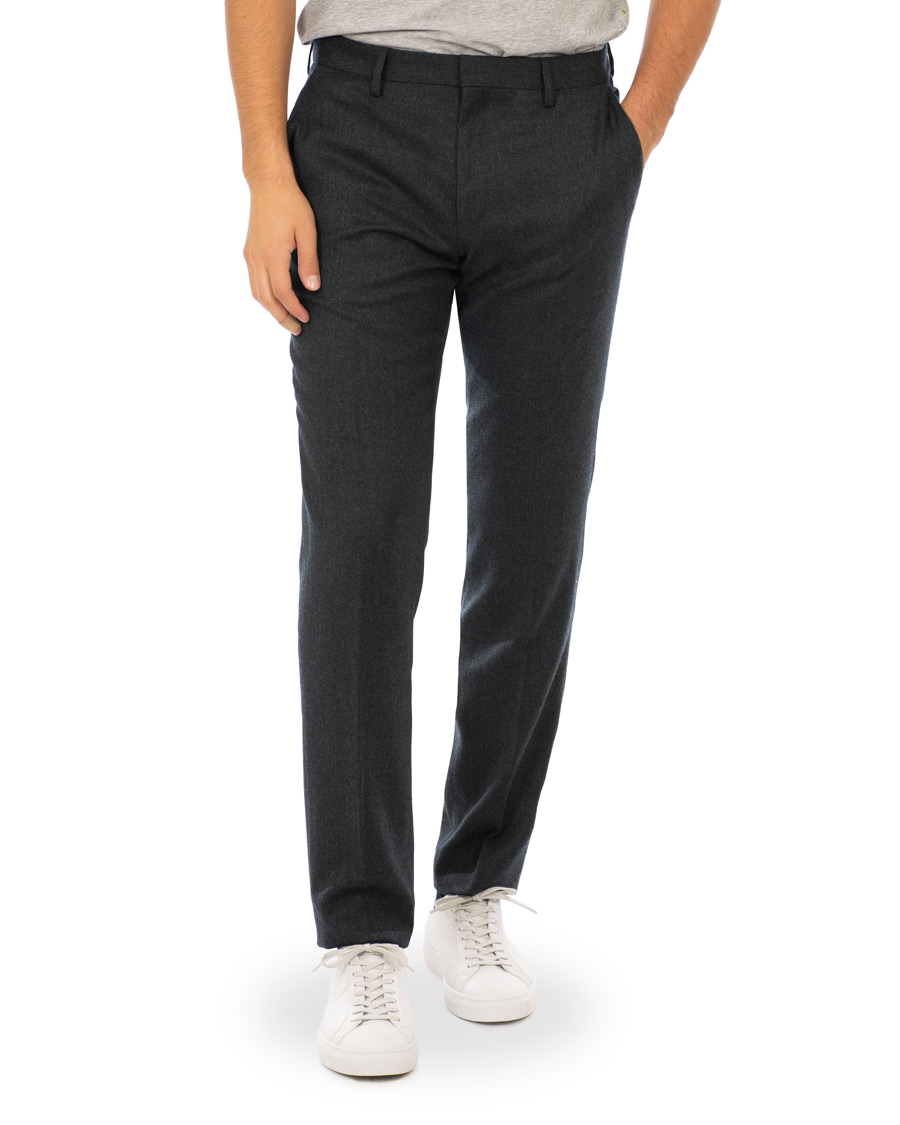Men | Trousers | BOSS BLACK | BOSS Gains Washable Stretch Flannel Trousers Open Grey