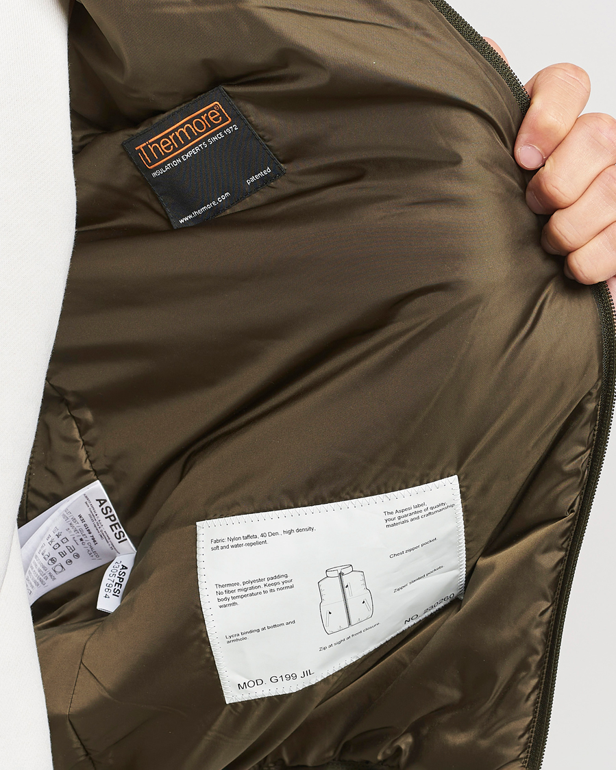 Men | Coats & Jackets | Aspesi | Jil Padded Vest Dark Military