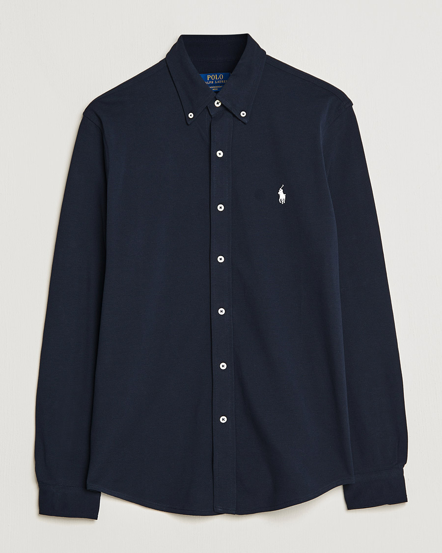 Men | Shirts | Polo Ralph Lauren | Featherweight Mesh Shirt Aviator Navy