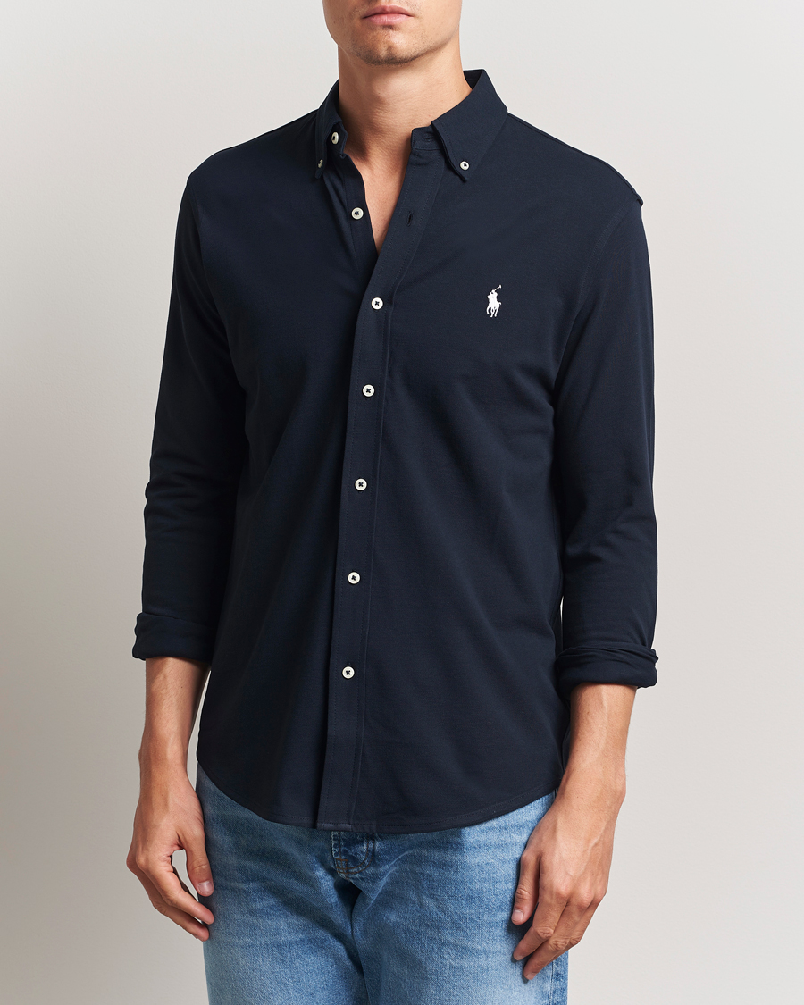Men | Shirts | Polo Ralph Lauren | Featherweight Mesh Shirt Aviator Navy