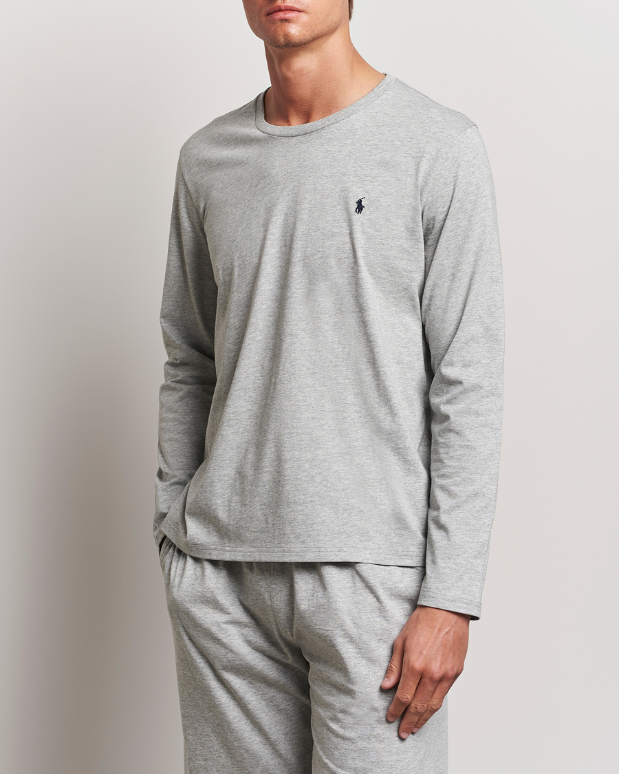 Men | T-Shirts | Polo Ralph Lauren | Liquid Cotton Long Sleeve Crew Neck Tee Andover Heather