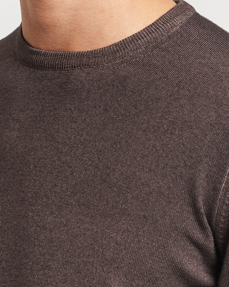 Men | Sweaters & Knitwear | Gran Sasso | Vintage Merino Fashion Fit Crew Neck Pullover Brown
