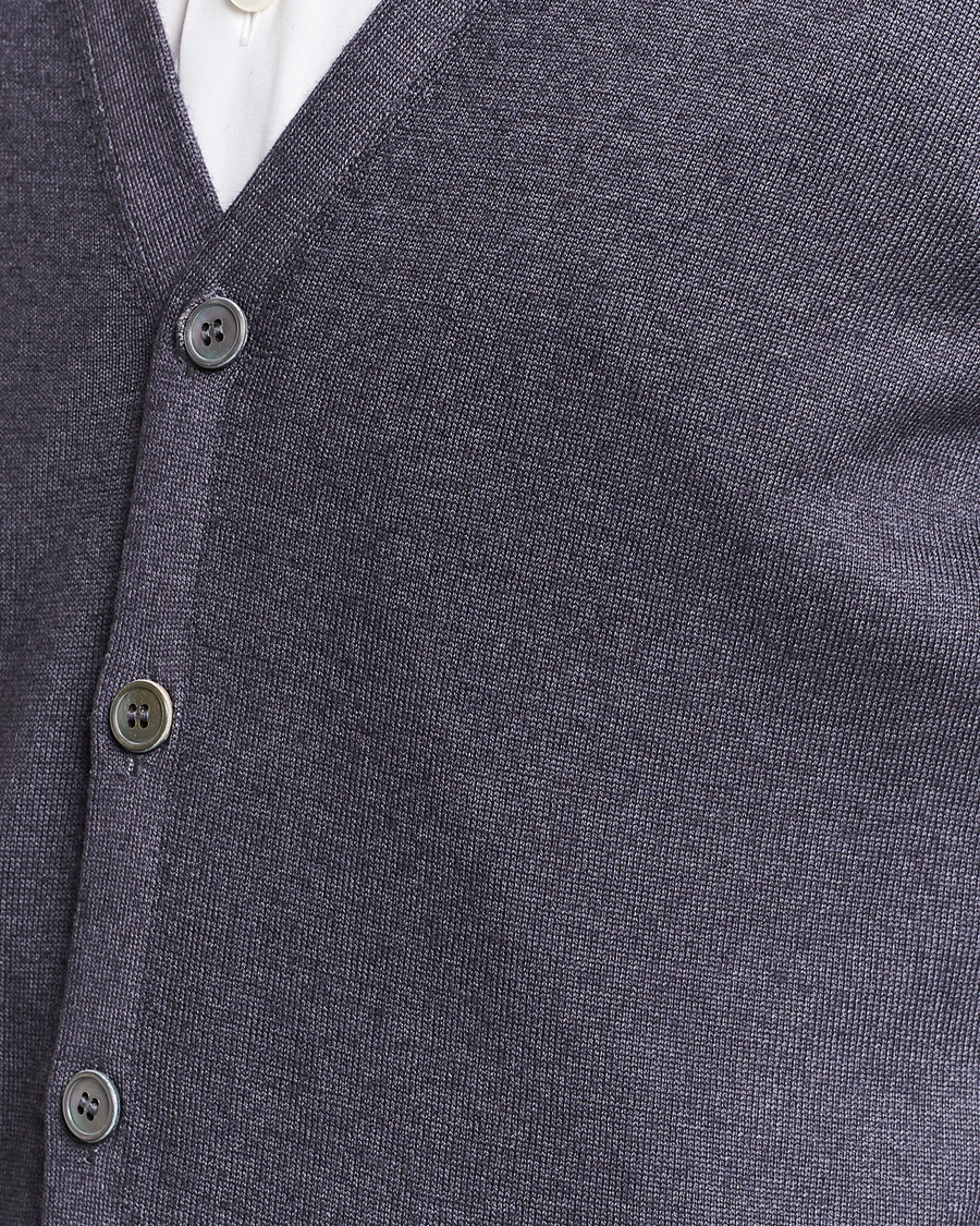 Men | Sweaters & Knitwear | Gran Sasso | Vintage Merino Fashion Fit Cardigan Charcoal