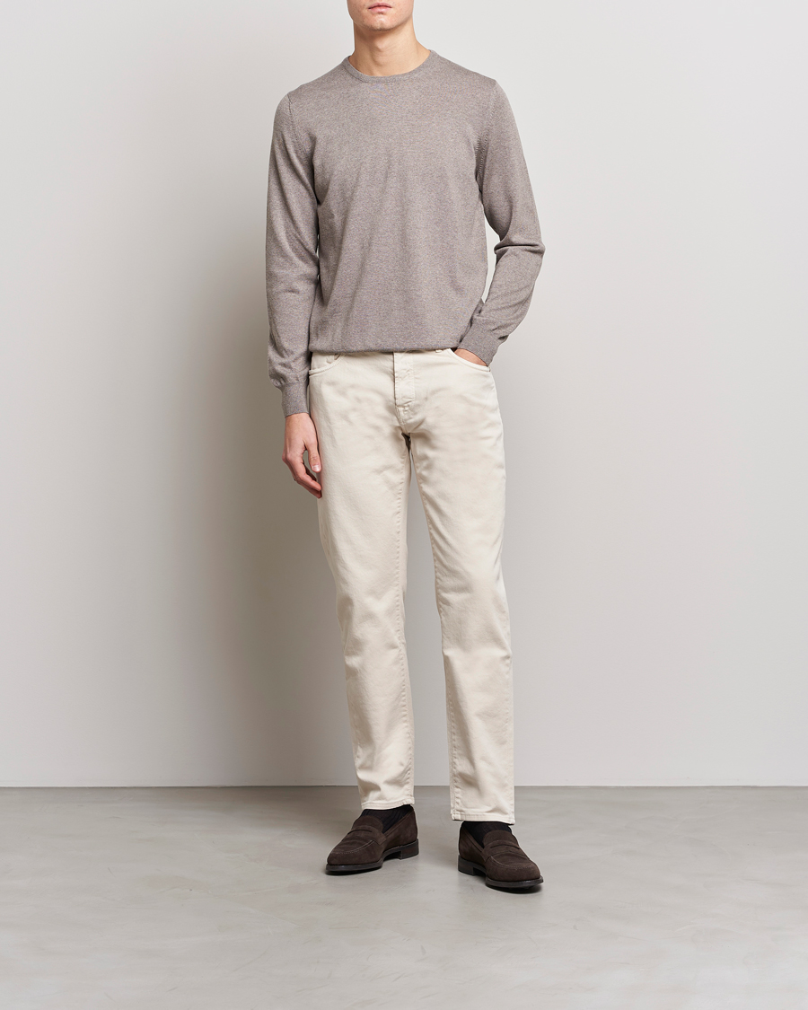 Men | Sweaters & Knitwear | Gran Sasso | Merino Fashion Fit Crew Neck Pullover Beige