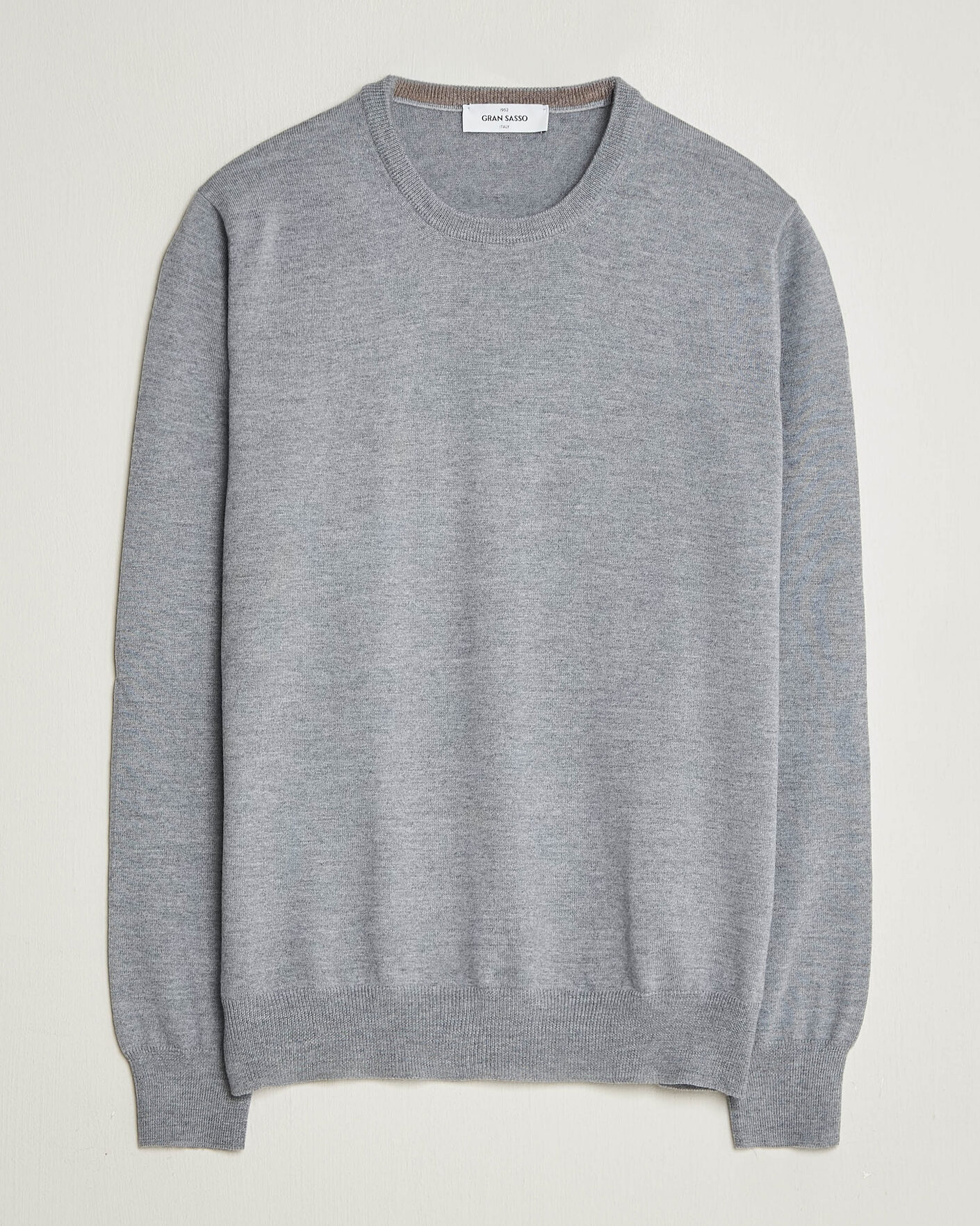 Men | Sweaters & Knitwear | Gran Sasso | Merino Fashion Fit Crew Neck Pullover Light Grey