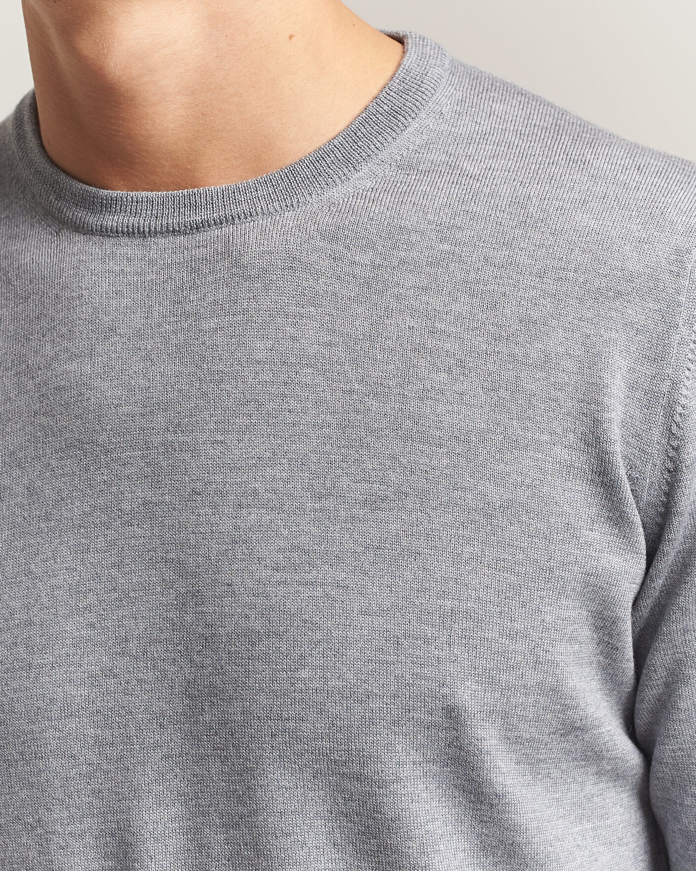 Men | Sweaters & Knitwear | Gran Sasso | Merino Fashion Fit Crew Neck Pullover Light Grey