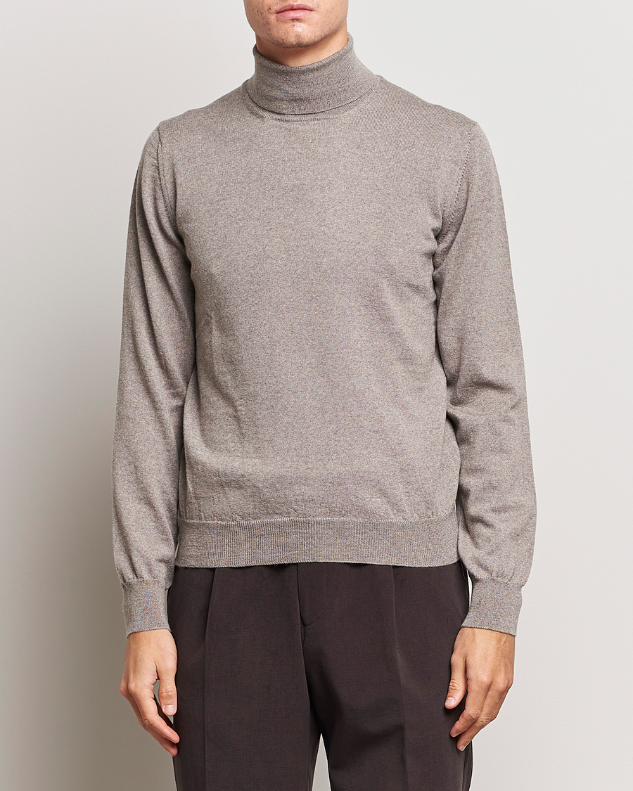 Men | Sweaters & Knitwear | Gran Sasso | Merino Fashion Fit Rollneck Beige