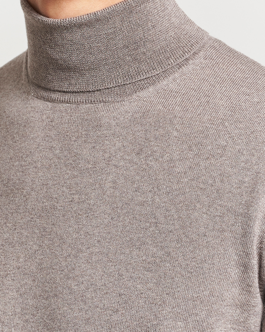 Men | Sweaters & Knitwear | Gran Sasso | Merino Fashion Fit Rollneck Beige